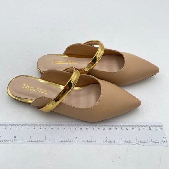 Women Comfortable Closed Pointed Toe Flat Mule Strappy Slip On Sandal Backless - Picture 4 of 8